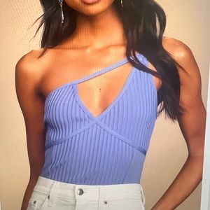 Periwinkle one shoulder bodysuit